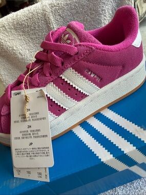adidas Kids Campus Sneakers in Bright Pink and White